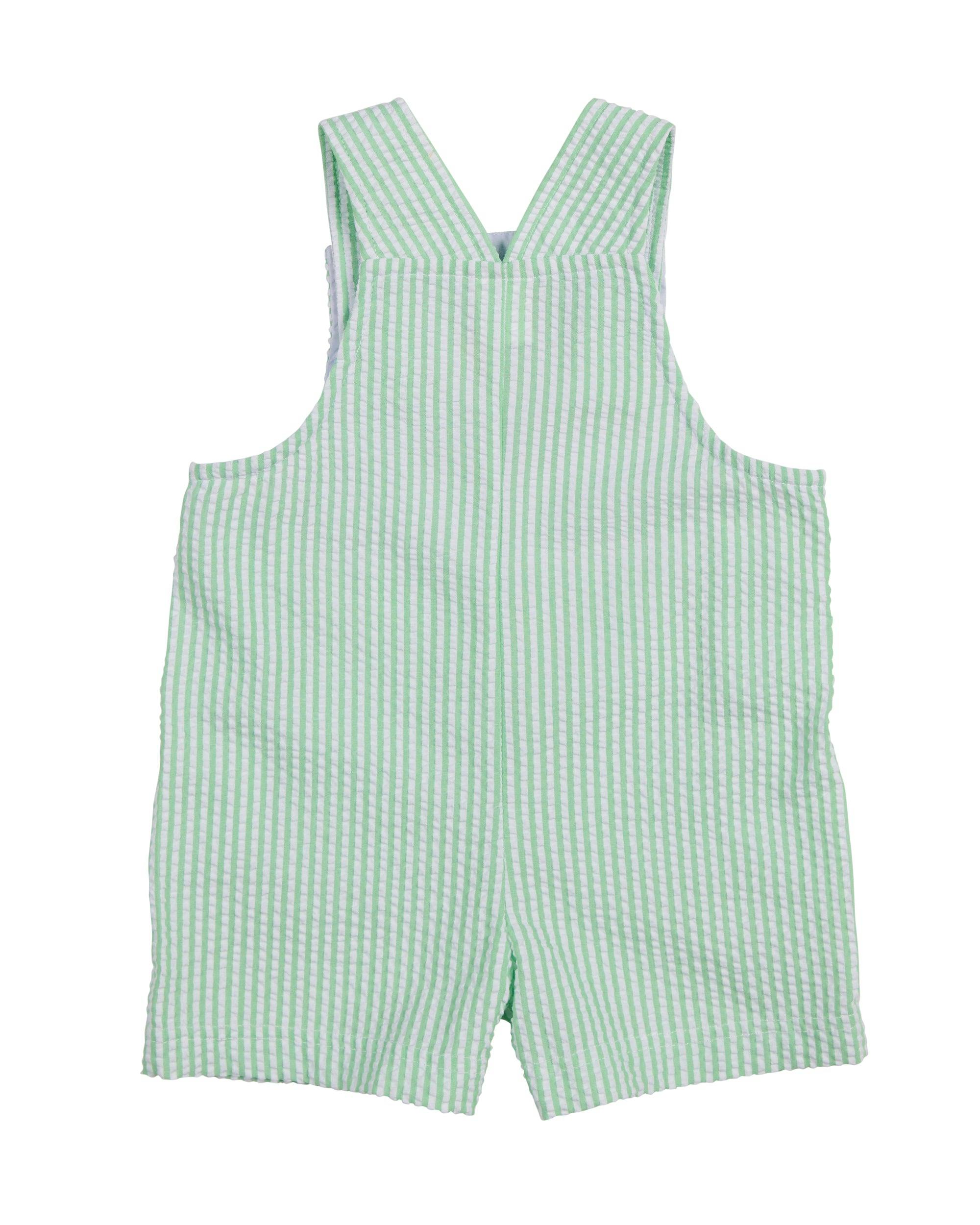 Seersucker Shortall With Skateboarding Gator