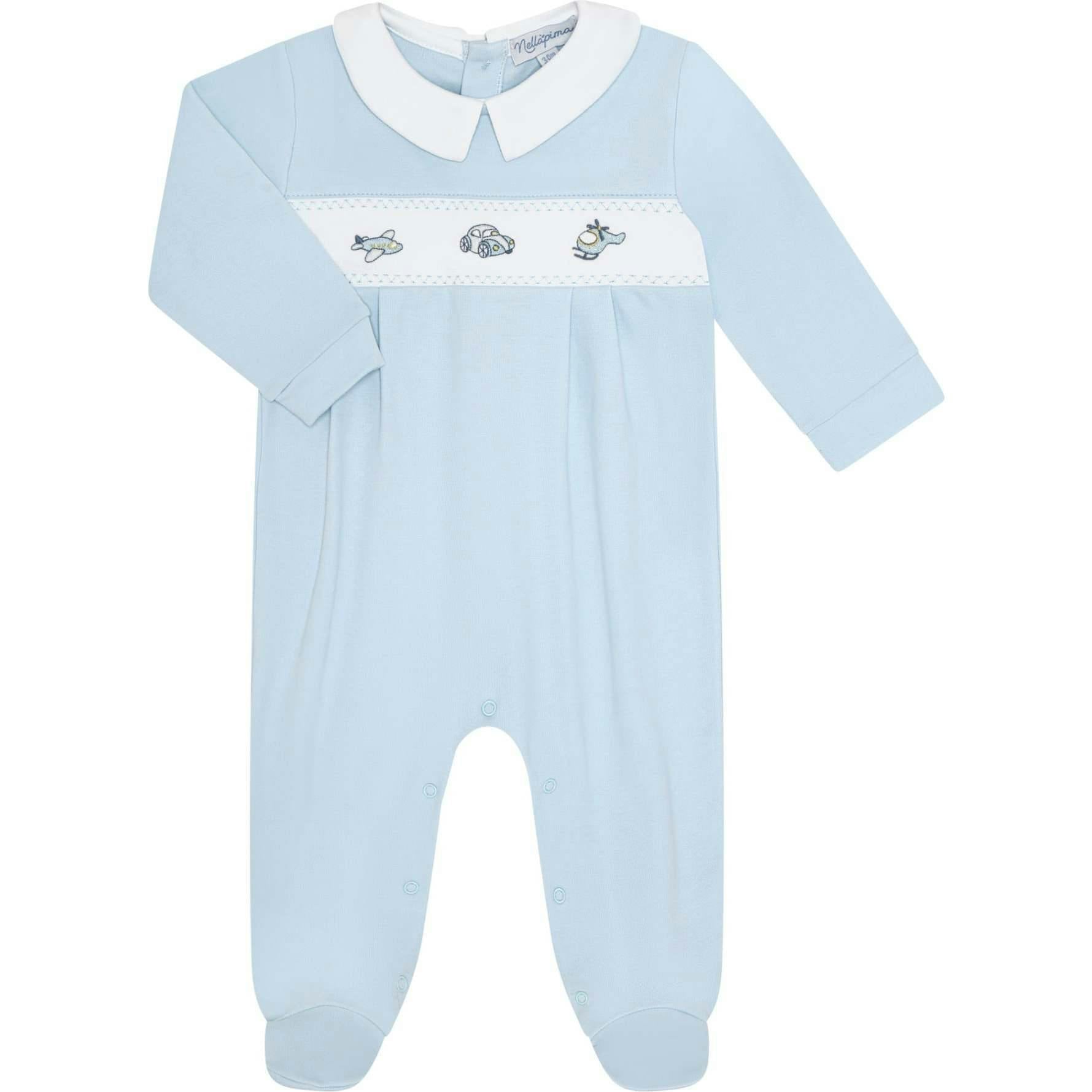 Mini Voyages Embroidery Footie