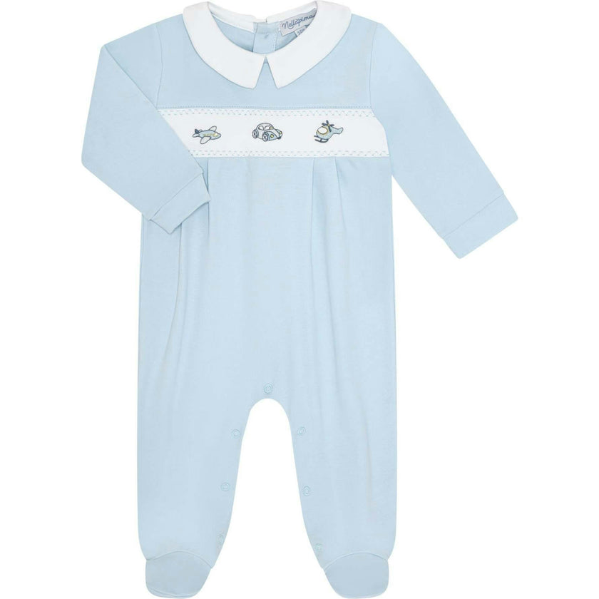 Mini Voyages Embroidery Footie
