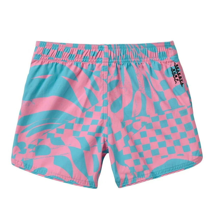 Seaesta Surf Boys Boardshorts – Scallop Retro Flare in Hazy Daze Bubblegum