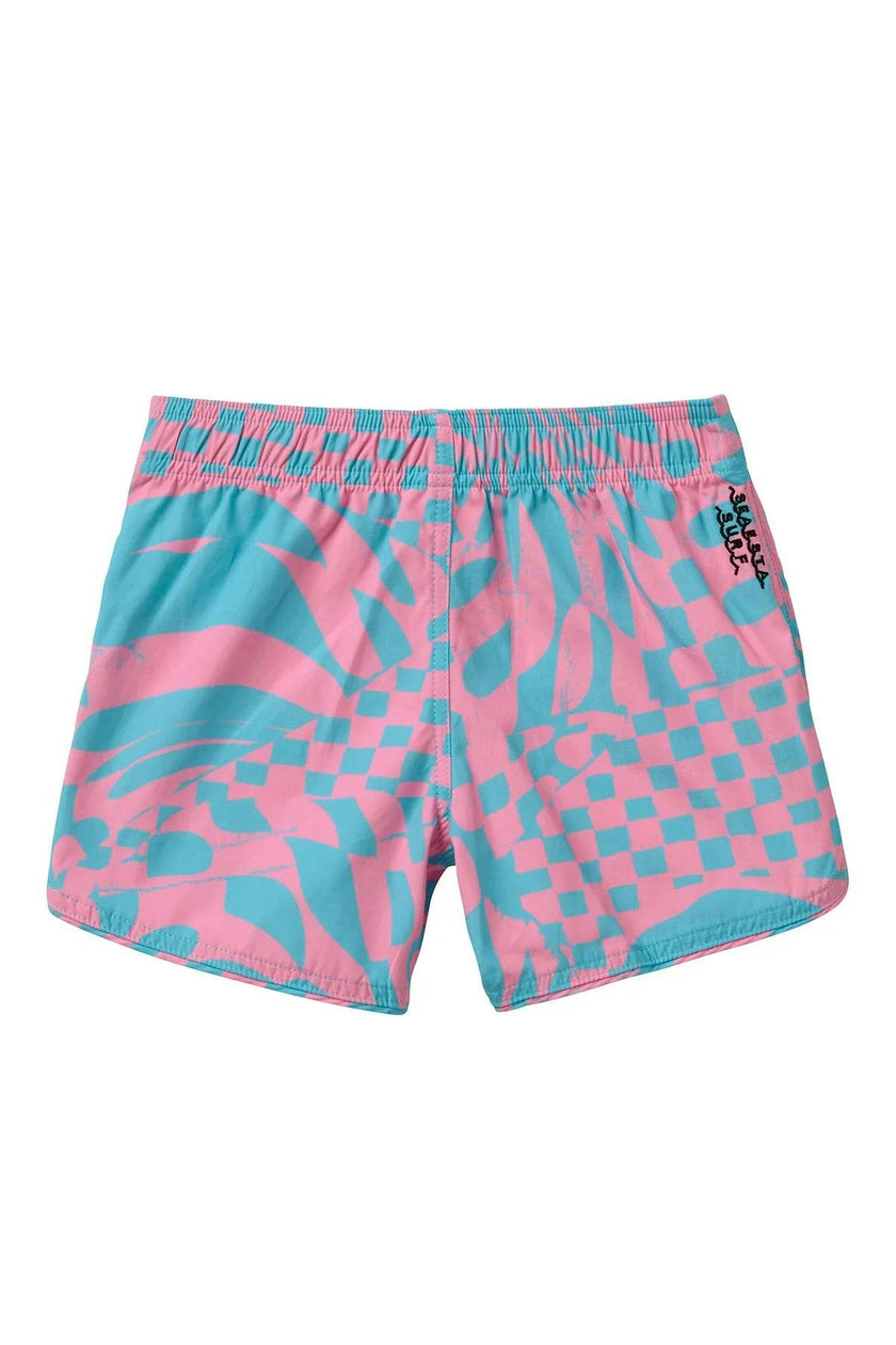 Seaesta Surf Boys Boardshorts – Scallop Retro Flare in Hazy Daze Bubblegum
