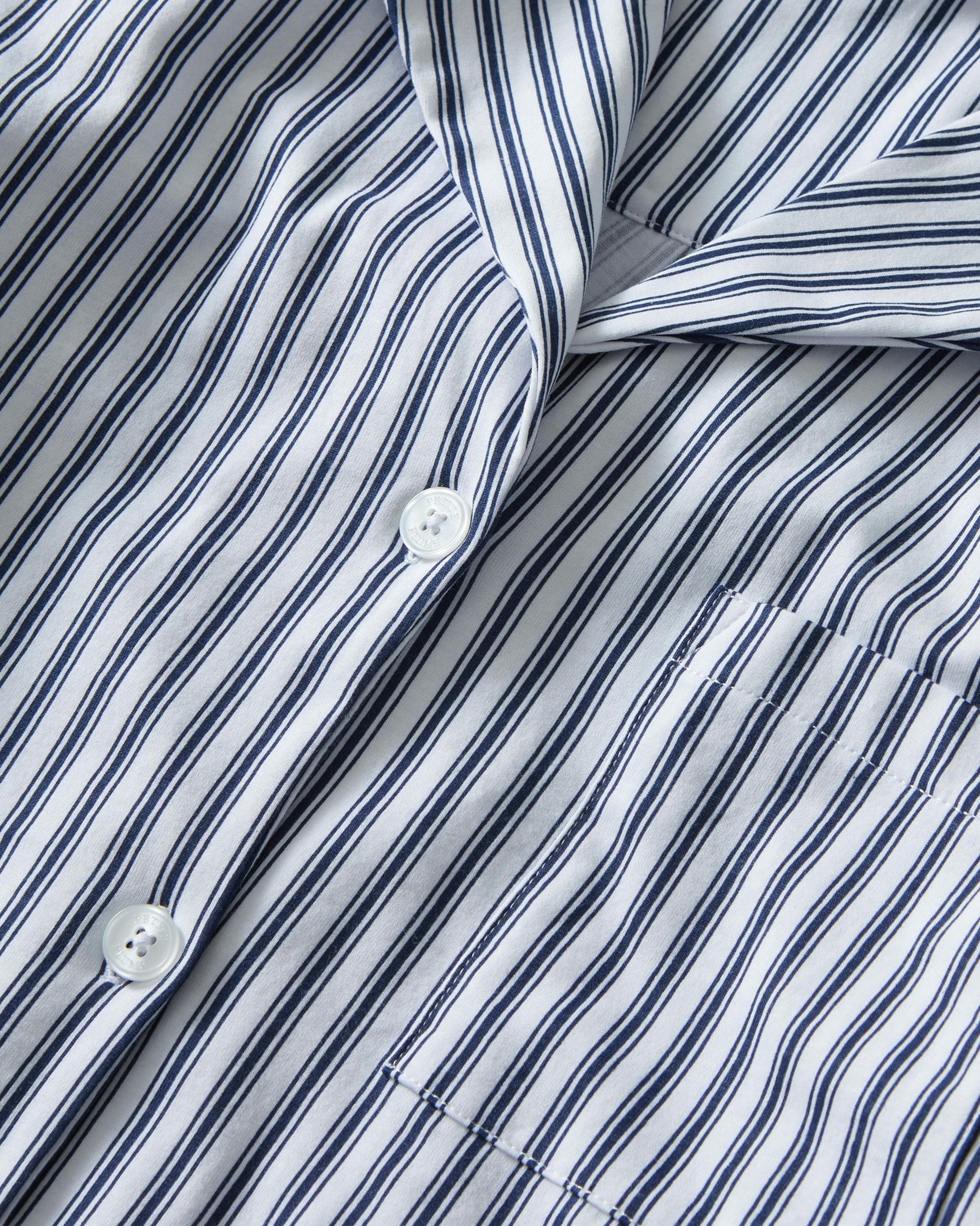 The Olivia Pima Short Set in Navy French Ticking