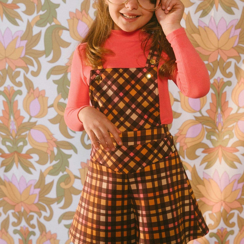 Milano Checketed Sleeveless Shortall