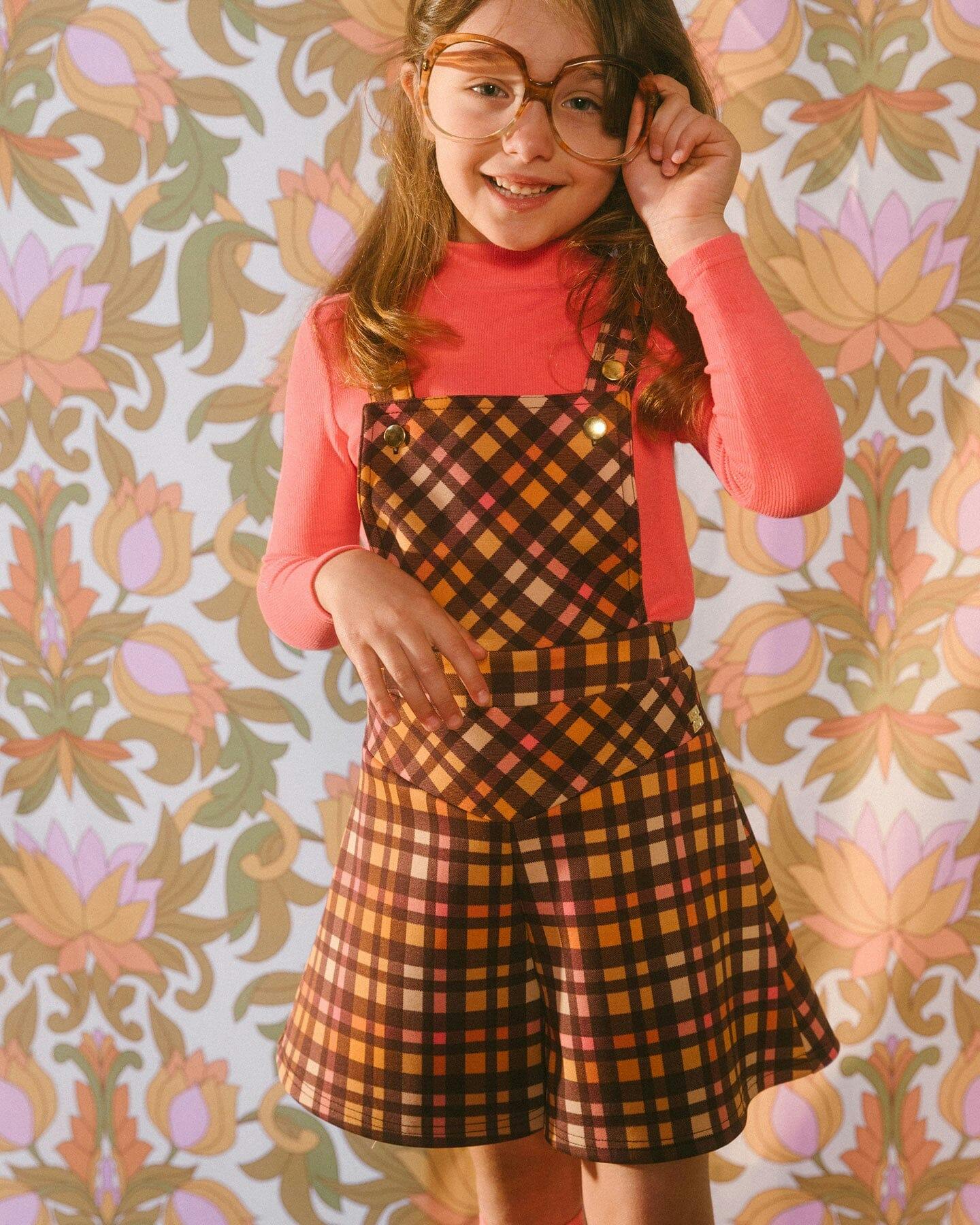 Milano Checketed Sleeveless Shortall