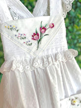 4T Heirloom Handkerchief Dress - Pink Tulips & Daisies