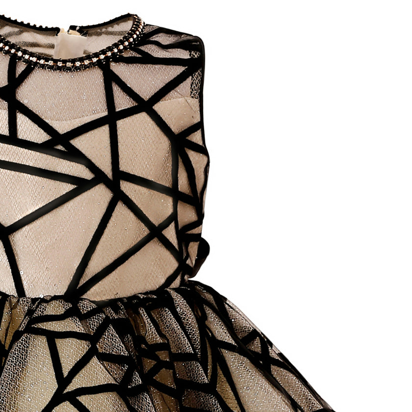 Beige Belvedra Pearl-Trim Ribbon Dress