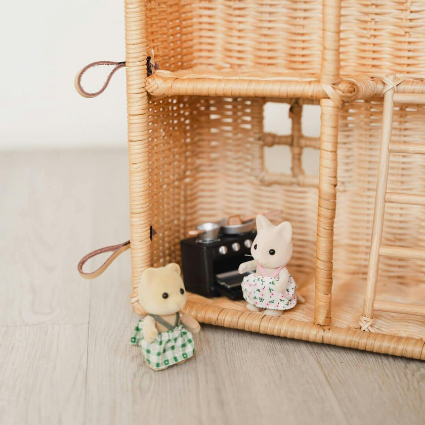 Handcrafted - Amy Dollhouse Tote - Rattan Wicker
