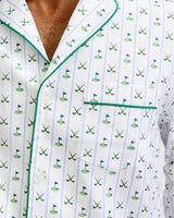 Men's Twill Pajama Set in Fairway Stripe