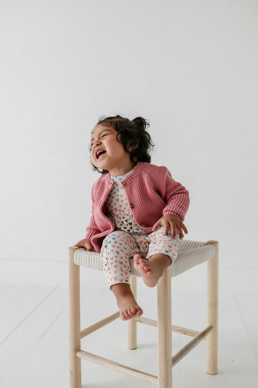Girls Knit Cardigan in Pink