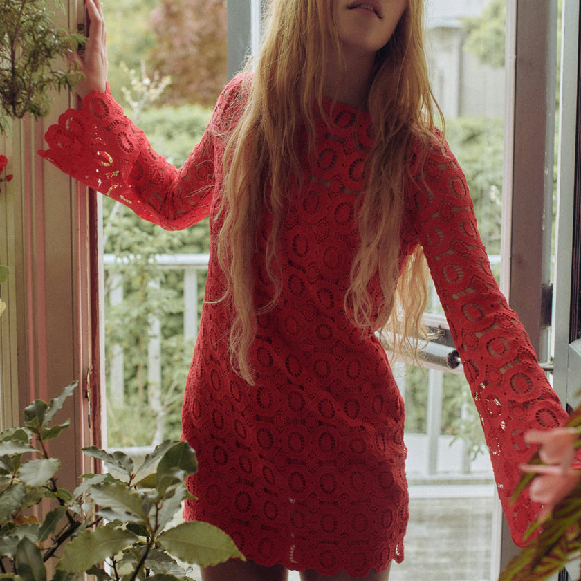 The Eliza Mini Dress - Poppy Lace