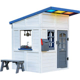 Teamson Kids Rainbow Shade Wooden Playhouse with Kitchen