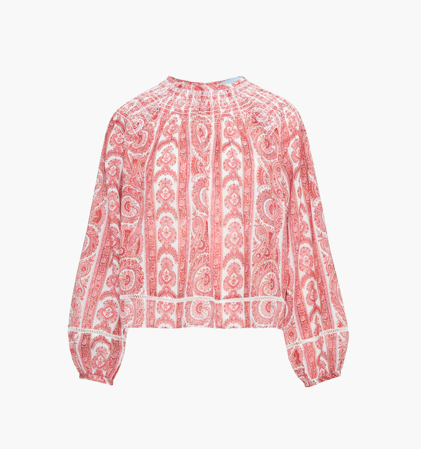The Skye Top - Coral Corsica Paisley