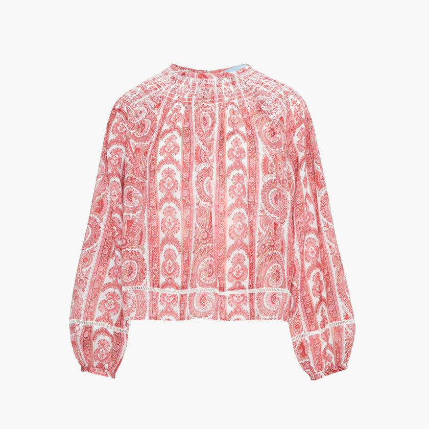 The Skye Top - Coral Corsica Paisley