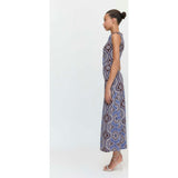 The Sloane Dress - Brown Cobalt Medallion