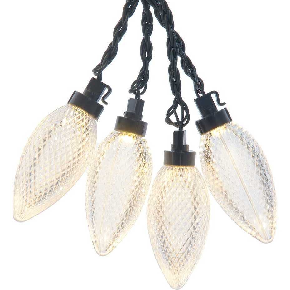 UL 10-Light Warm White LED Super C9 Bulb Yard Stakes