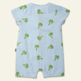 Linen Palm Tree Pocket Baby Romper