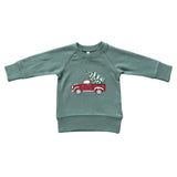 Raglan Sweatshirt Christmas Truck