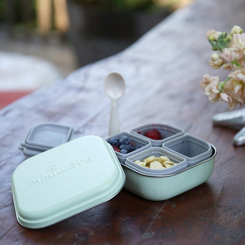 GrowBento Lunch Set Key Lime + Dove Grey