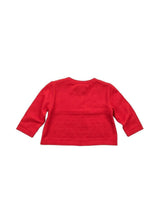 Red Three Button Cardigan Sweater