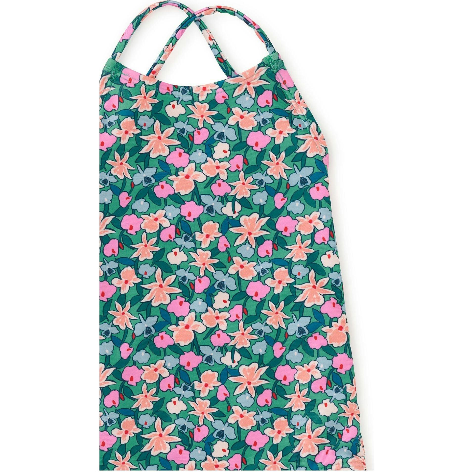 Cross Back One-Piece Swimsuit, Blue