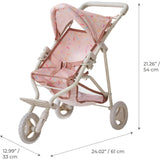 Olivia's Little World Confetti Doll Jogging Stroller with Retractable Canopy