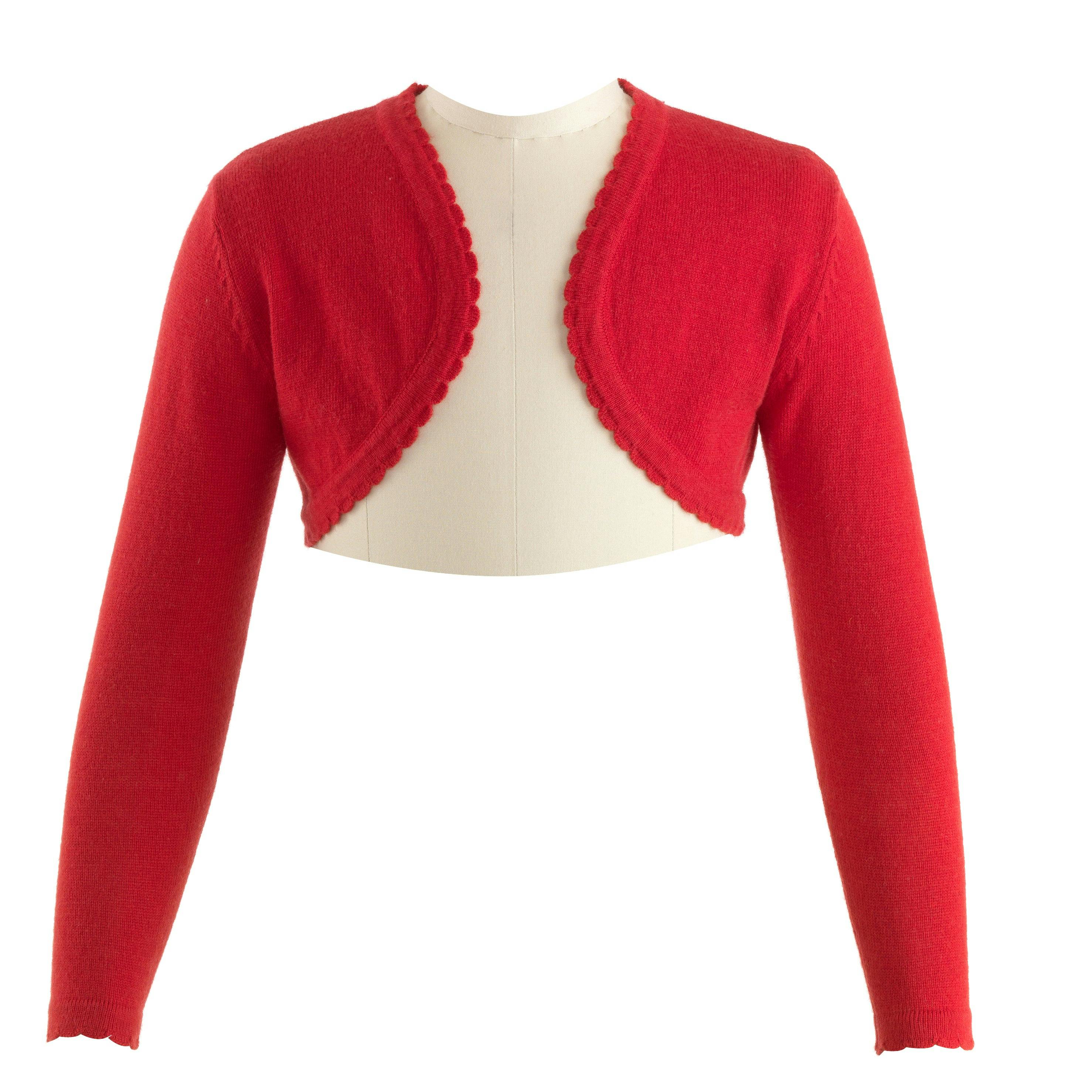 Red Scalloped Trim Bolero