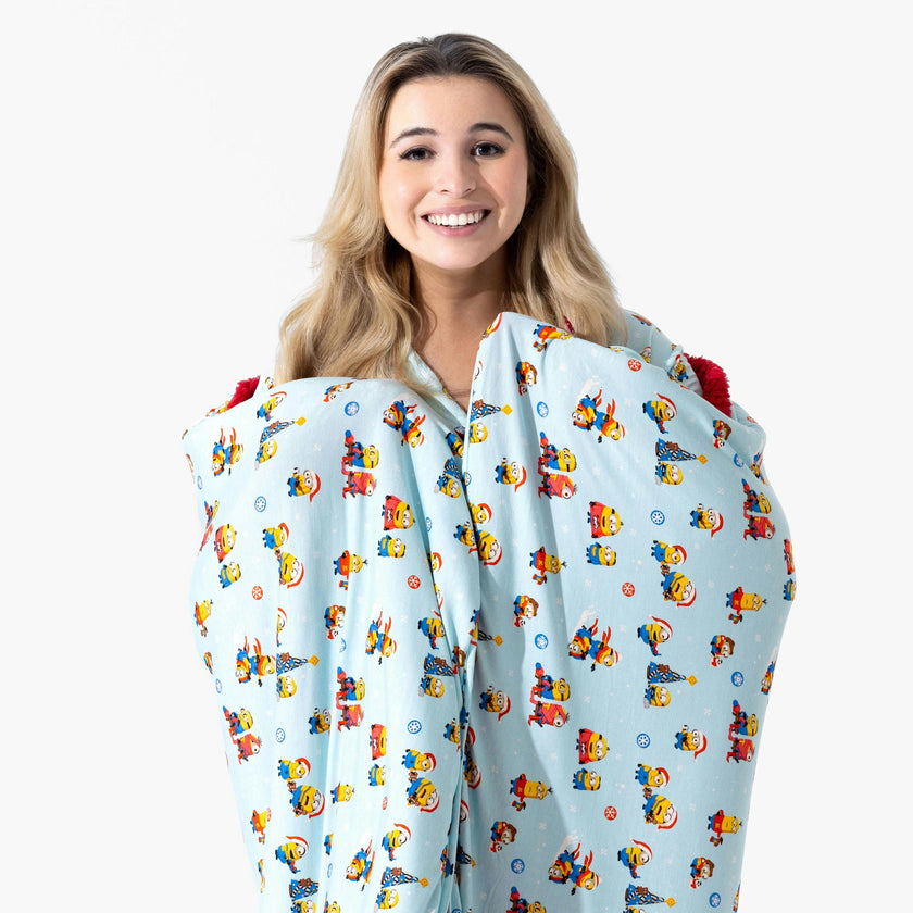 Merry Minions Holiday Bamboo Sherpa Blanket