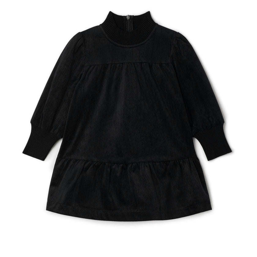 Textured Velvet Dress Black