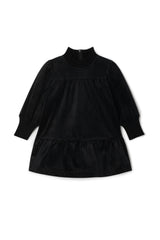 Textured Velvet Dress Black