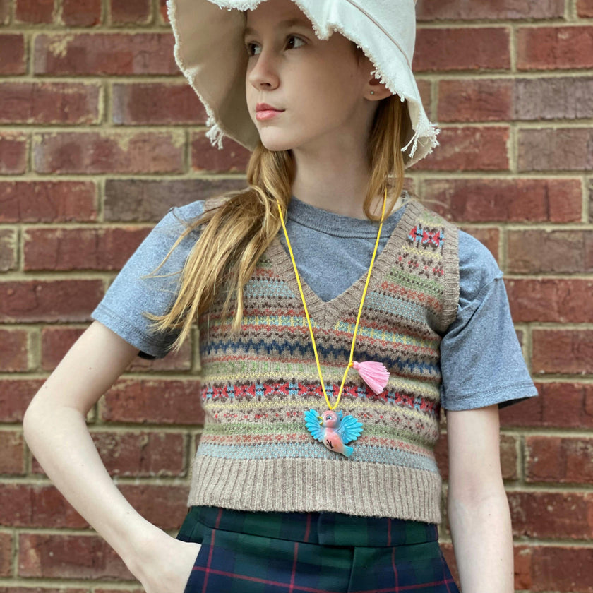 BIRDIE THE BLUE BIRD NECKLACE