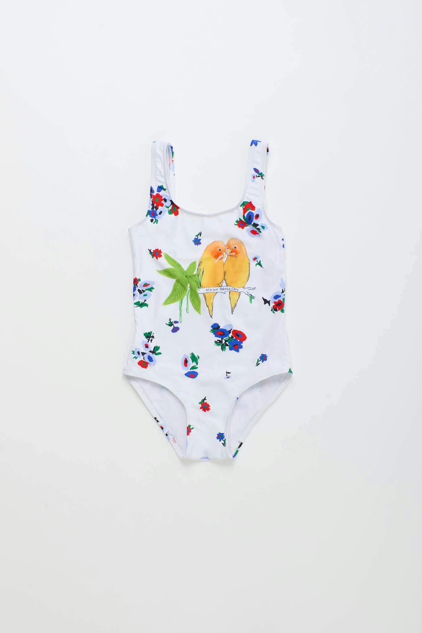 BLOSSOM BIRDS SWIMSUIT WHITE