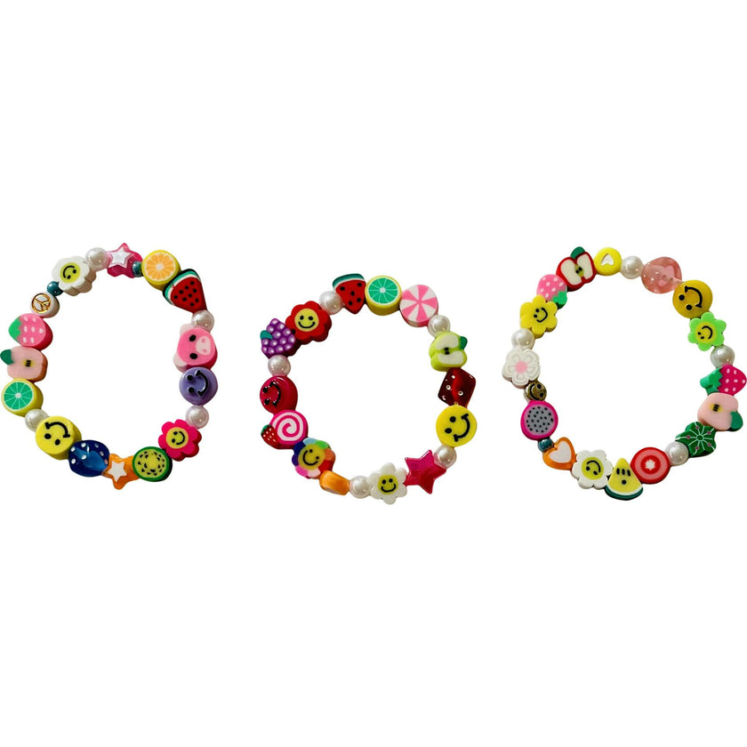 Happy Beaded Bracelet Set of 3