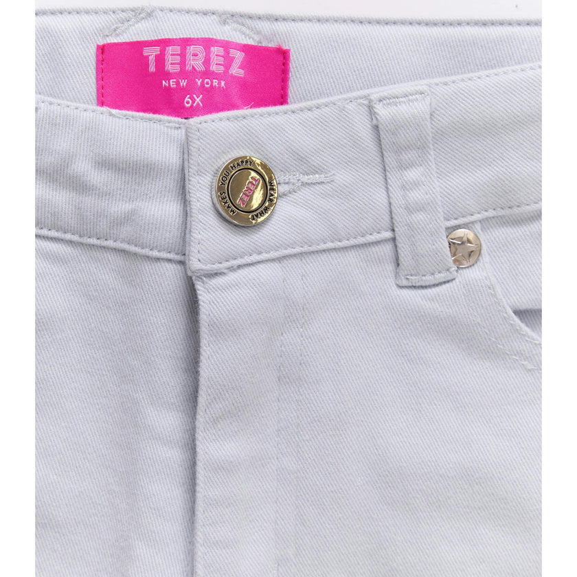 Girls Twill Stud Short in Cloud Blue