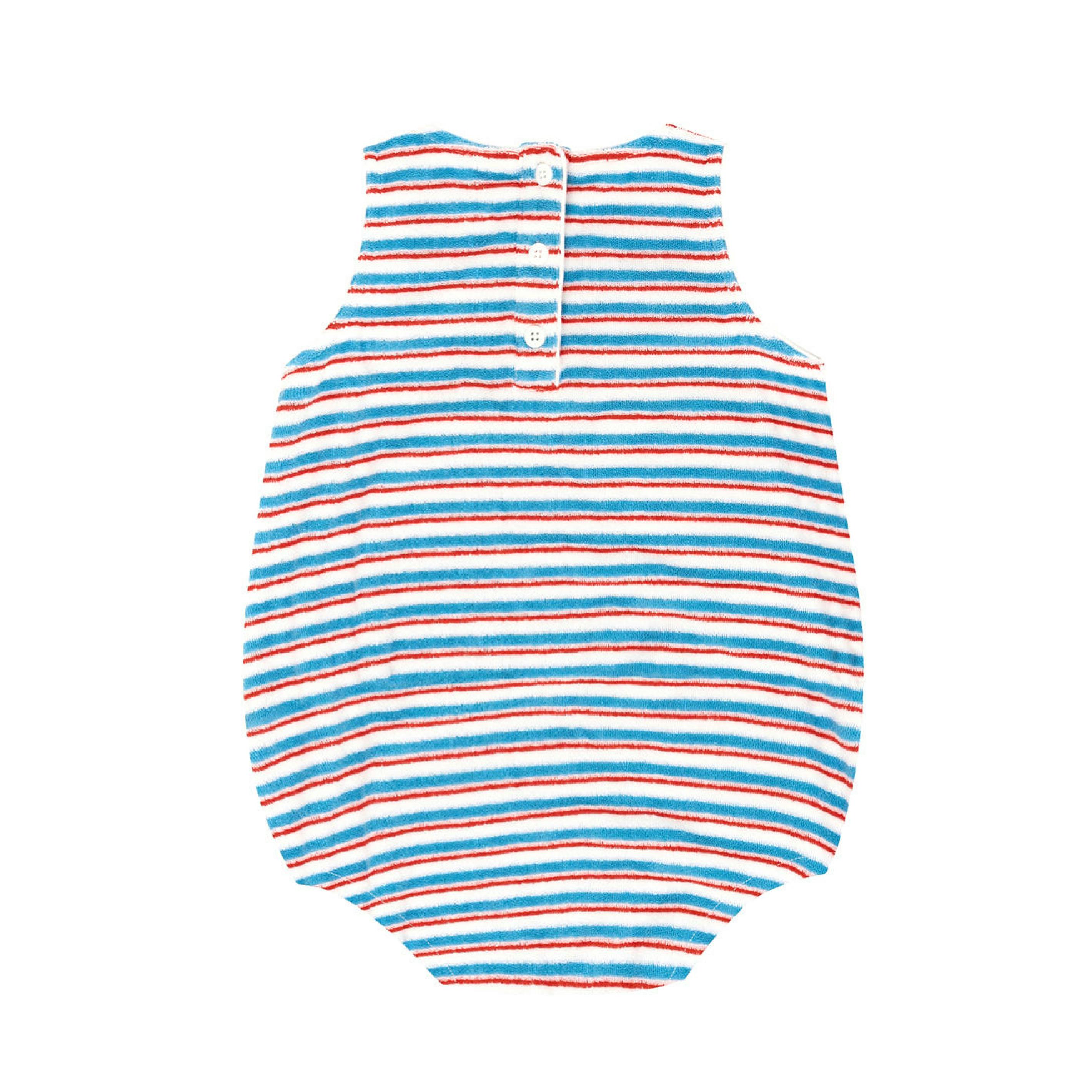 baby jetty stripe french terry bubble romper