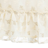 Cream Gold Motif Ruffle Dress
