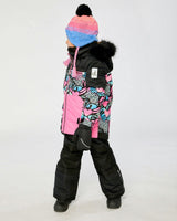 Two Piece Play Snowsuit Black Zebra Print With Black Pants