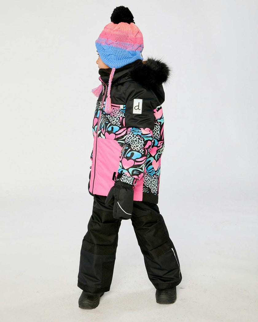Two Piece Play Snowsuit Black Zebra Print With Black Pants
