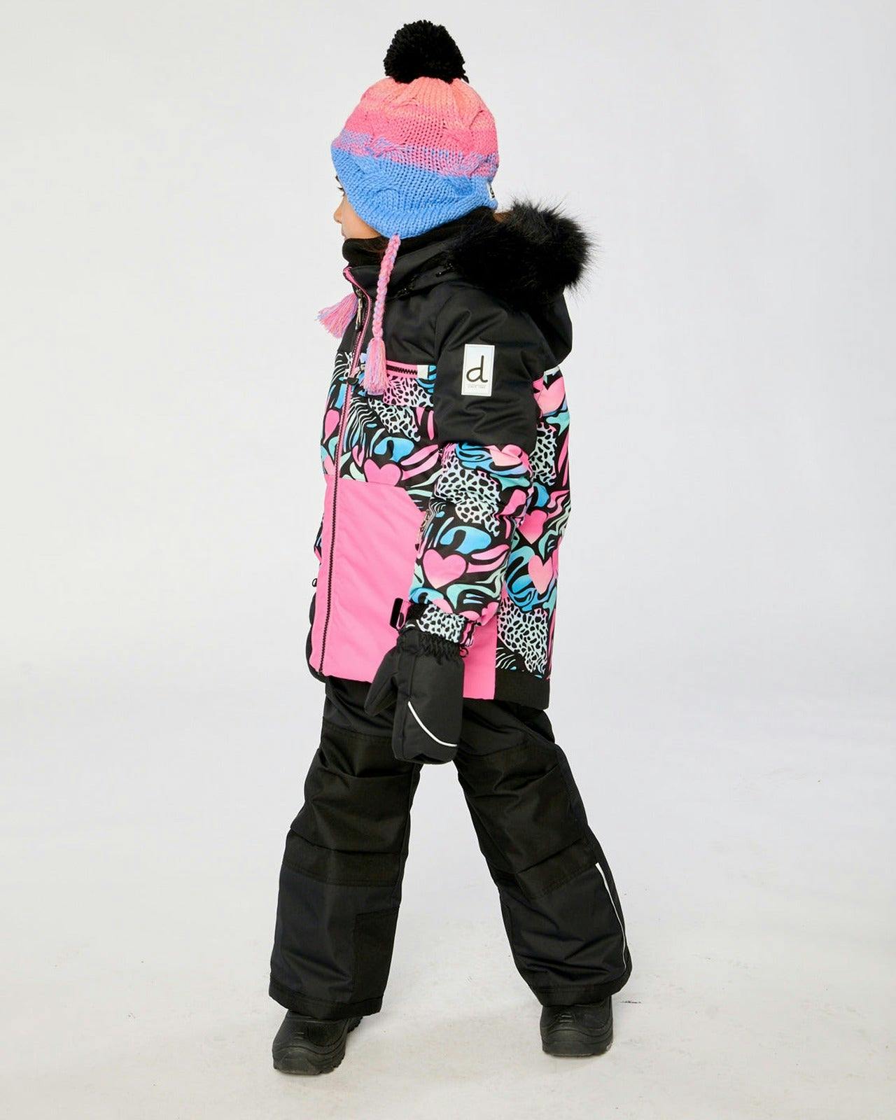 Two Piece Play Snowsuit Black Zebra Print With Black Pants