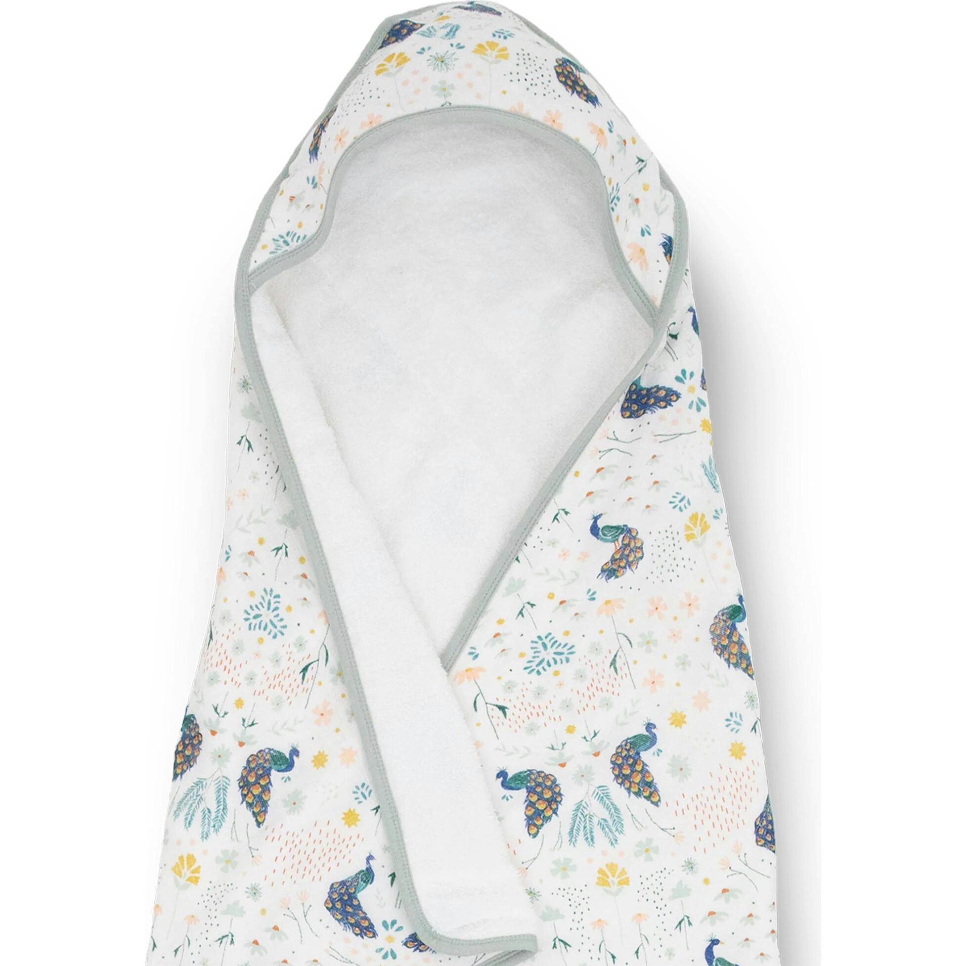Infant Hooded Towel - Peacock