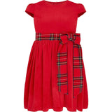 Ailsa Velvet Plaid Bow Occasion Party Dress