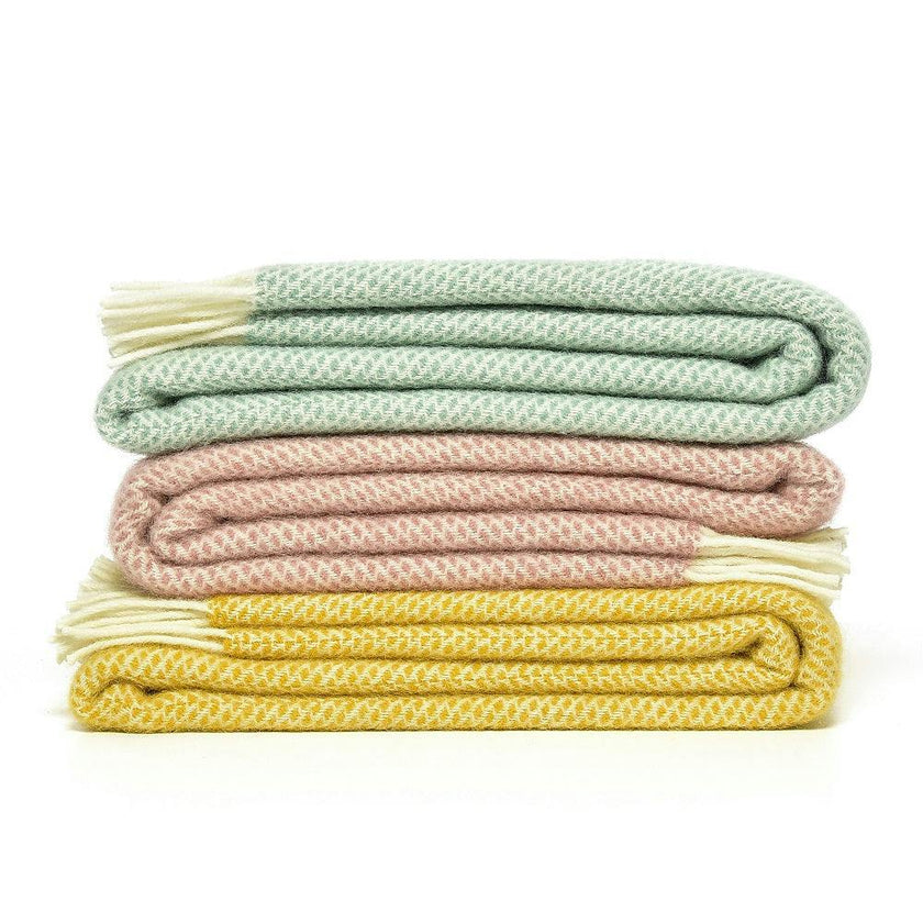 Mornington New Wool Baby Blanket - Dusky Pink