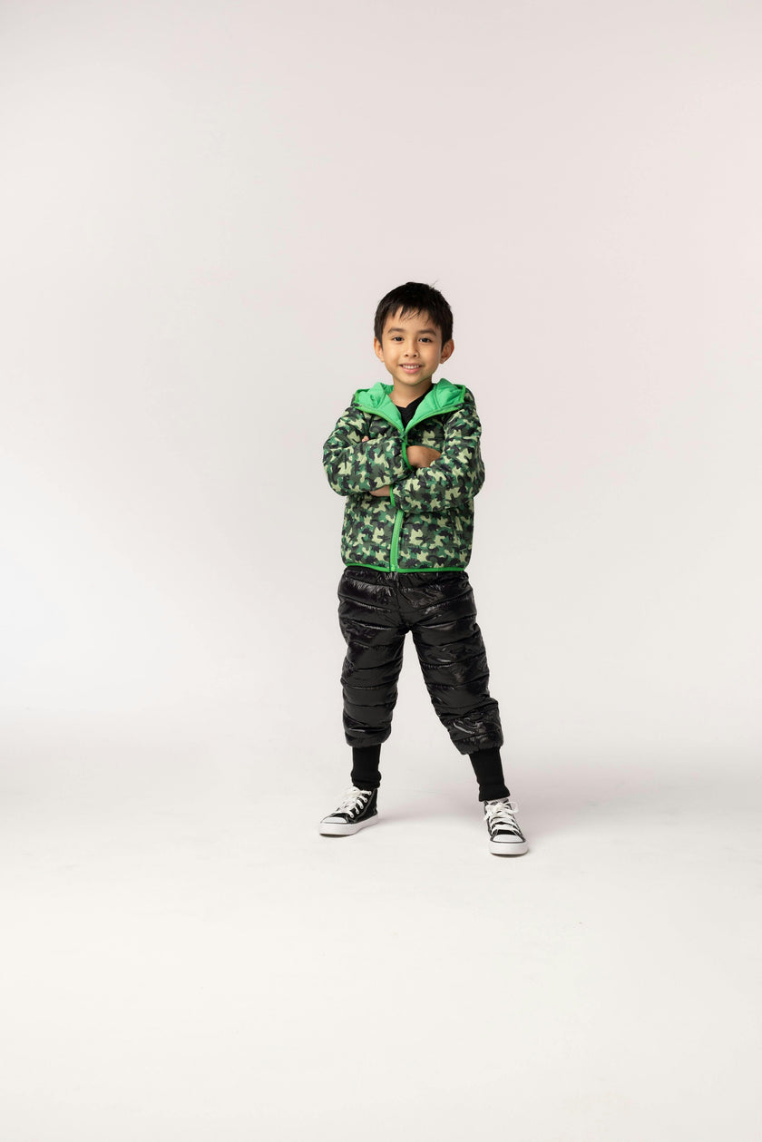 Ryan Reversible Puffer Hood Zipper Down Jacket