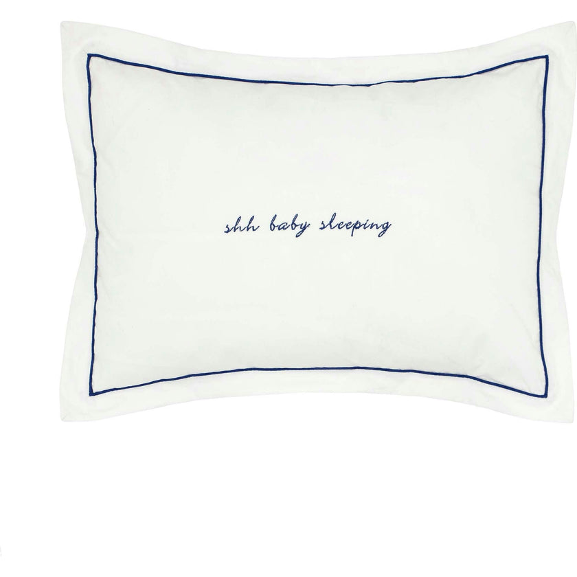 Navy Trim Decorative Pillow