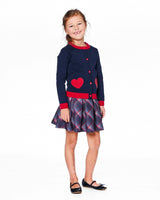 Pleated Milano Skirt Red And Navy Plaid