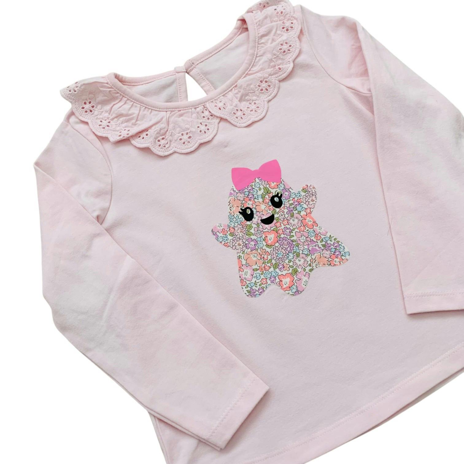 Liberty of London children's ghost design frilled pyjamas - pink