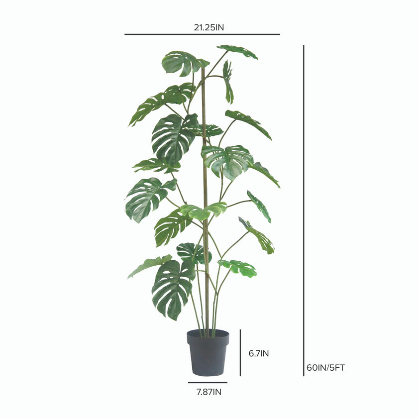 5' Artificial Monstera Tree
