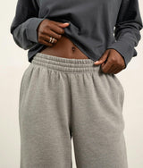 Womens Recycled Fleece Wide Leg Pant - Recycled Fleece - Heather Grey