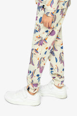 Sweatpants Beige Unicorn Print