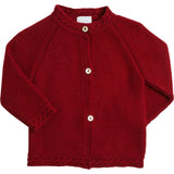 Contrast Trim 3 Button Cardigan in Red (3-18mths)