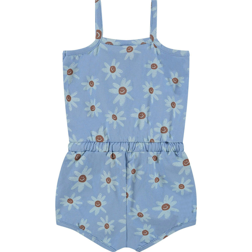 Smiling Daisy Print Sleeveless Romper